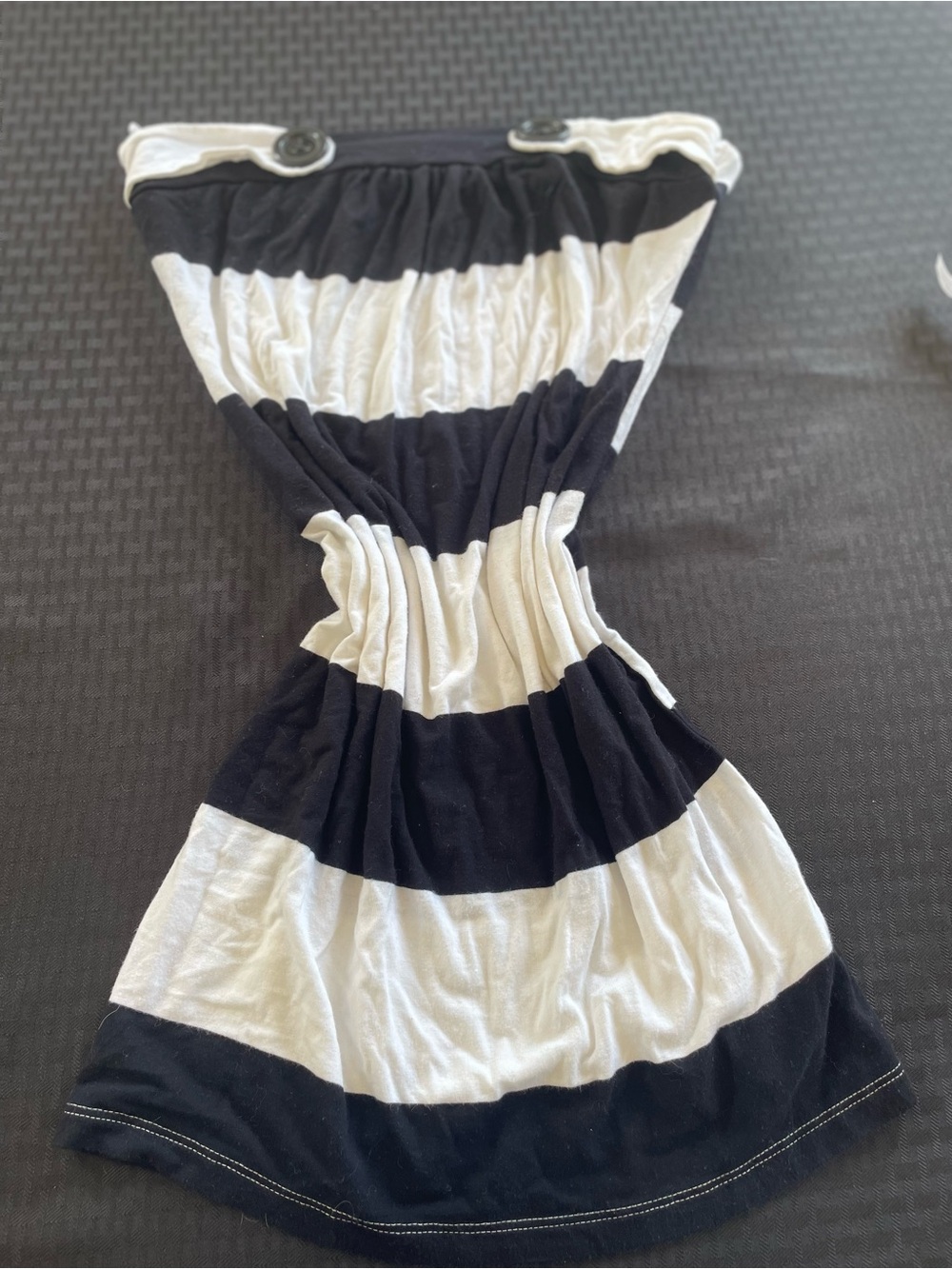 BRAND UNKNOWN Navy and White Stripe Tube Dress.
